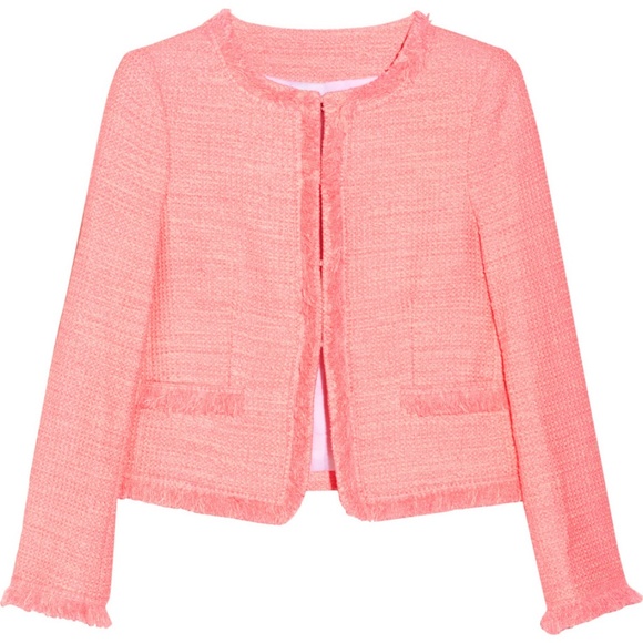 Alice + Olivia Kidman Tweed Jacket Pink Boxy Crop - Picture 4 of 7